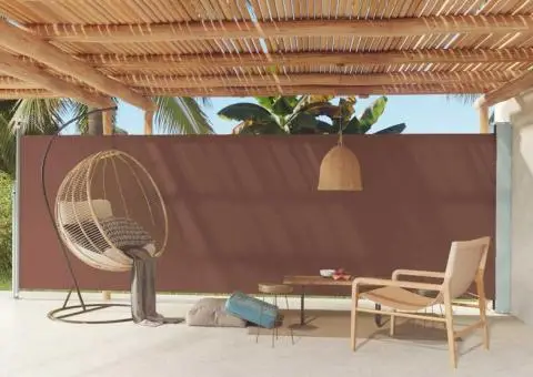 Copertină laterală retractabilă de terasă, maro, 180x600 cm - 1/5