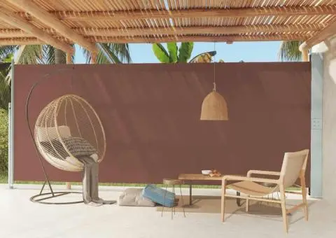 Copertină laterală retractabilă de terasă, maro, 220x600 cm - 1/5
