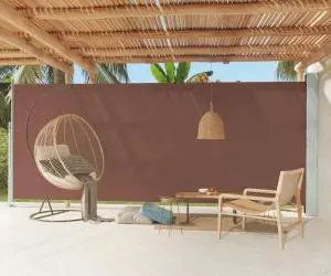 vidaXL Copertină laterală retractabilă de terasă, maro, 220x600 cm