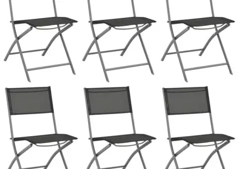 Set de servit masa pentru grădină, 7 piese, gri și negru - 4/5