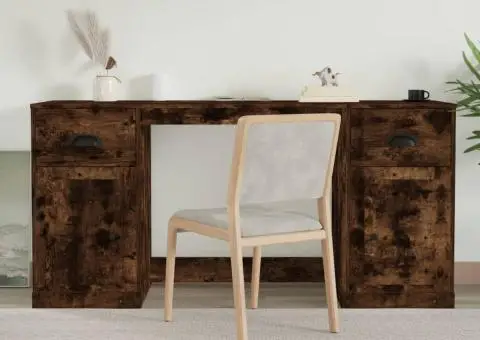 Birou cu dulap, stejar afumat, lemn prelucrat - 1/5