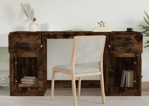 Birou cu dulap, stejar afumat, lemn prelucrat - 3/5