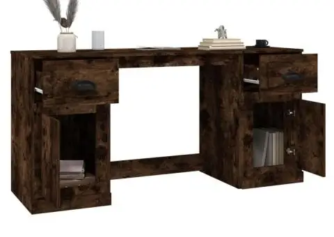 Birou cu dulap, stejar afumat, lemn prelucrat - 5/5