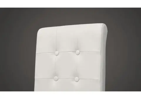 Scaune de bucătărie, 4 buc., alb, piele ecologică - 5/5