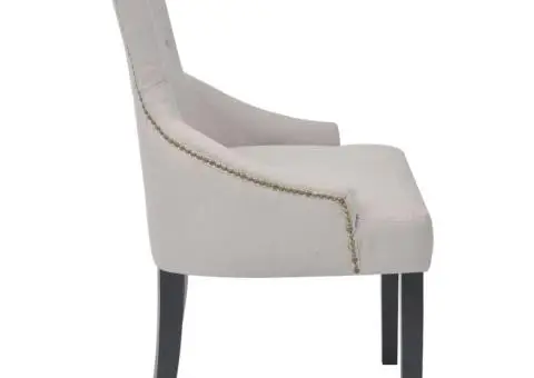 Scaune de sufragerie, 4 buc., gri crem, material textil - 4/5