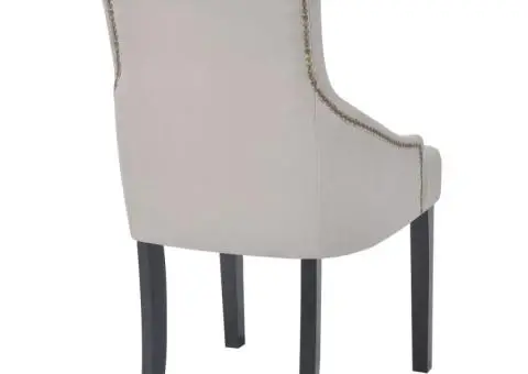Scaune de sufragerie, 4 buc., gri crem, material textil - 5/5