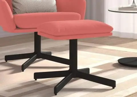 Taburet, roz, 60x60x36 cm, catifea - 1/5