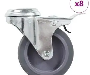 vidaXL Roți pivotante cu gaură pentru șurub, 8 buc., 75 mm