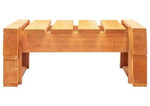 Taburet de grădină paleți cu pernă nisipie, maro miere, lemn - 5/5