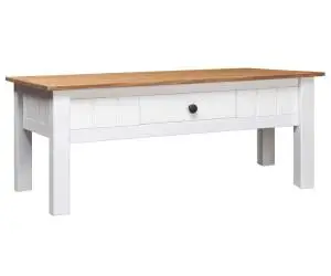 vidaXL Măsuță de cafea alb 100x60x45 cm lemn masiv de pin gama Panama
