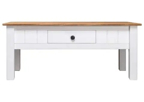 Măsuță de cafea alb 100x60x45 cm lemn masiv de pin gama Panama - 2/5