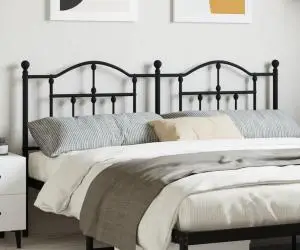 vidaXL Tăblie de pat metalică, negru, 160 cm