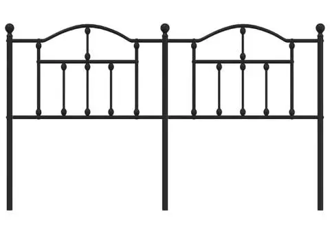 Tăblie de pat metalică, negru, 160 cm - 3/5