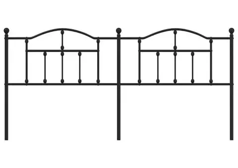 Tăblie de pat metalică, negru, 193 cm - 4/5