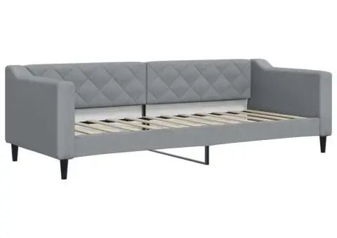 Cadru de pat, gri deschis, 80x200 cm, material textil - 2/5