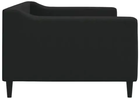 Pat de zi, negru, 90x200 cm, material textil - 4/5