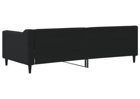 Pat de zi, negru, 90x200 cm, material textil - 5/5