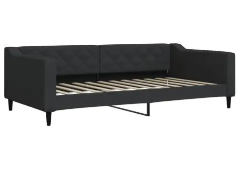 Cadru de pat, negru, 100 x 200 cm, material textil - 2/5