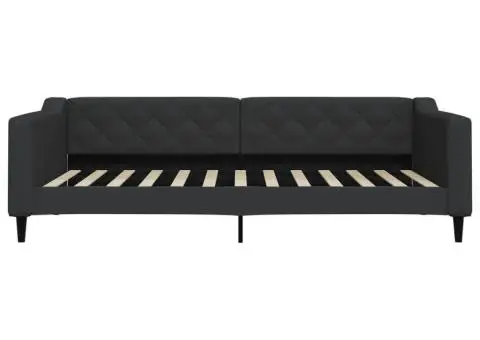 Cadru de pat, negru, 100 x 200 cm, material textil - 3/5