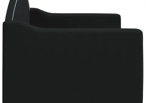 Pat de zi, negru, 80x200 cm, material textil - 4/5