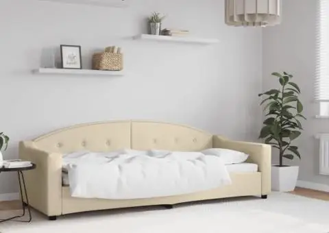 Pat de zi, crem, 80x200 cm, material textil - 1/5