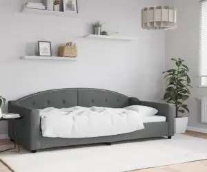 vidaXL Cadru de pat, gri închis, 100 x 200 cm, material textil