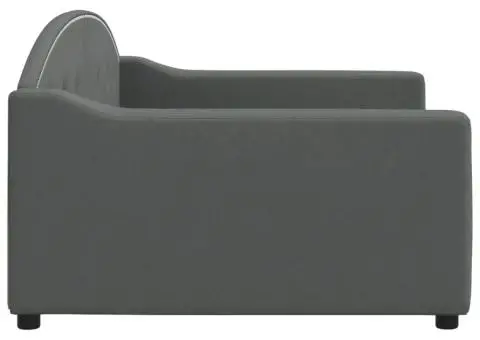 Cadru de pat, gri închis, 100 x 200 cm, material textil - 4/5