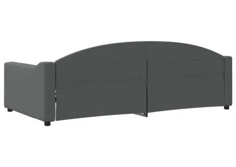 Cadru de pat, gri închis, 100 x 200 cm, material textil - 5/5