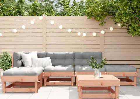 Set mobilier de grădină cu perne, 6 piese, lemn masiv Douglas - 1/5