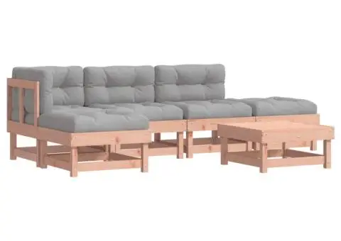 Set mobilier de grădină cu perne, 6 piese, lemn masiv Douglas - 2/5
