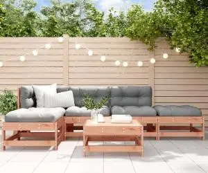 vidaXL Set mobilier de grădină cu perne, 6 piese, lemn masiv Douglas