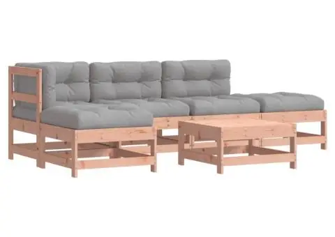 Set mobilier de grădină cu perne, 6 piese, lemn masiv Douglas - 2/5