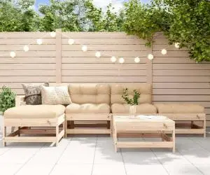 vidaXL Set mobilier relaxare de grădină & perne 6 piese lemn masiv pin