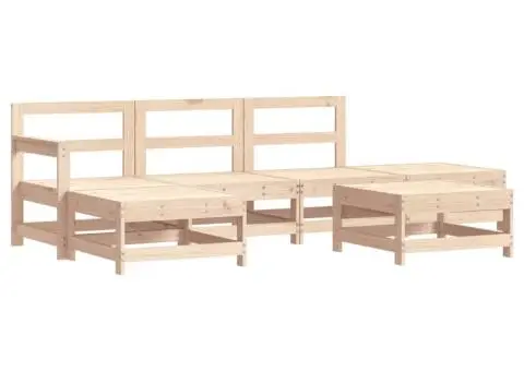 Set mobilier relaxare de grădină & perne 6 piese lemn masiv pin - 3/5