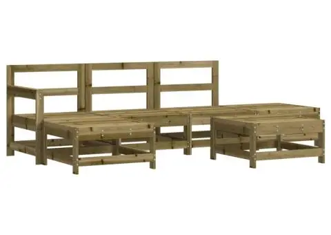 Set mobilier de grădină cu perne, 6 piese, lemn de pin tratat - 3/5