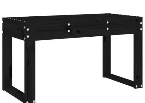 Bancă de grădină, negru, 80x38x45 cm, lemn masiv de pin - 2/5