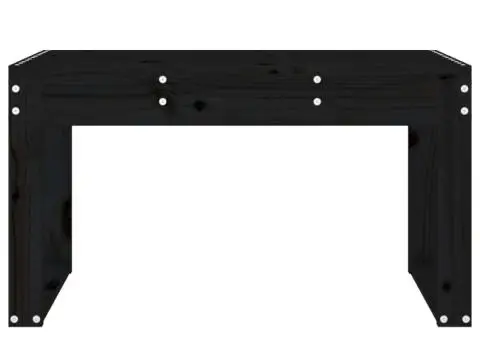 Bancă de grădină, negru, 80x38x45 cm, lemn masiv de pin - 3/5