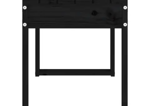 Bancă de grădină, negru, 80x38x45 cm, lemn masiv de pin - 4/5