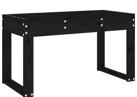 Bancă de grădină, negru, 80x38x45 cm, lemn masiv de pin - 5/5