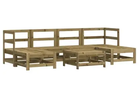 Set mobilier de grădină cu perne, 7 piese, lemn de pin tratat - 3/5