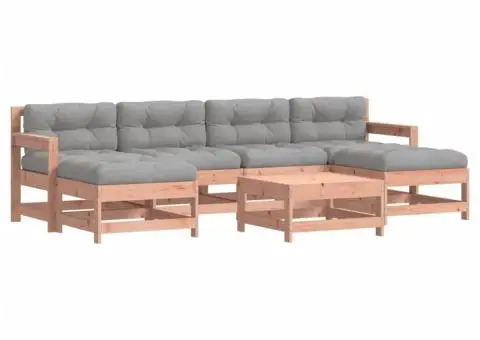 Set mobilier de grădină cu perne, 7 piese, lemn masiv douglas - 2/5