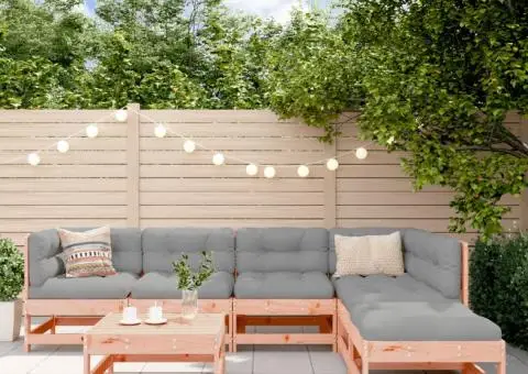 Set mobilier de grădină cu perne, 7 piese, lemn masiv douglas - 1/5