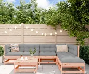 vidaXL Set mobilier de grădină cu perne, 7 piese, lemn masiv douglas