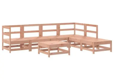 Set mobilier de grădină cu perne, 7 piese, lemn masiv douglas - 3/5