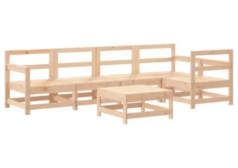 Set mobilier relaxare de grădină & perne 6 piese lemn masiv pin - 3/5