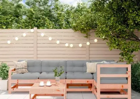 Set mobilier de grădină cu perne, 6 piese, lemn masiv Douglas - 1/5