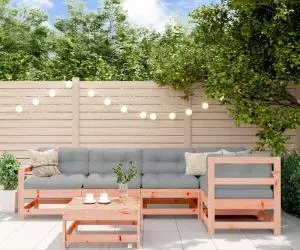 vidaXL Set mobilier de grădină cu perne, 6 piese, lemn masiv Douglas