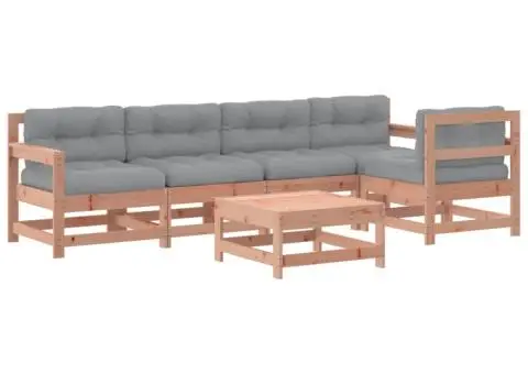 Set mobilier de grădină cu perne, 6 piese, lemn masiv Douglas - 2/5