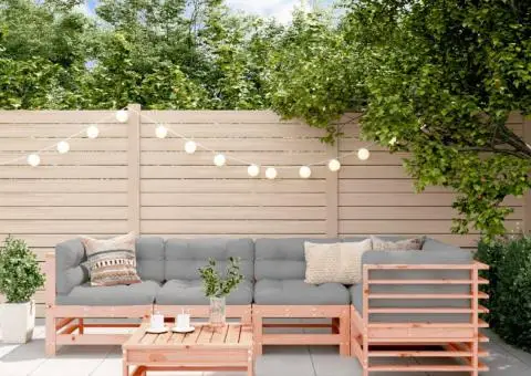 Set mobilier de grădină cu perne, 6 piese, lemn masiv Douglas - 1/5