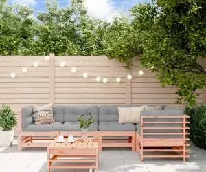 vidaXL Set mobilier de grădină cu perne, 6 piese, lemn masiv Douglas